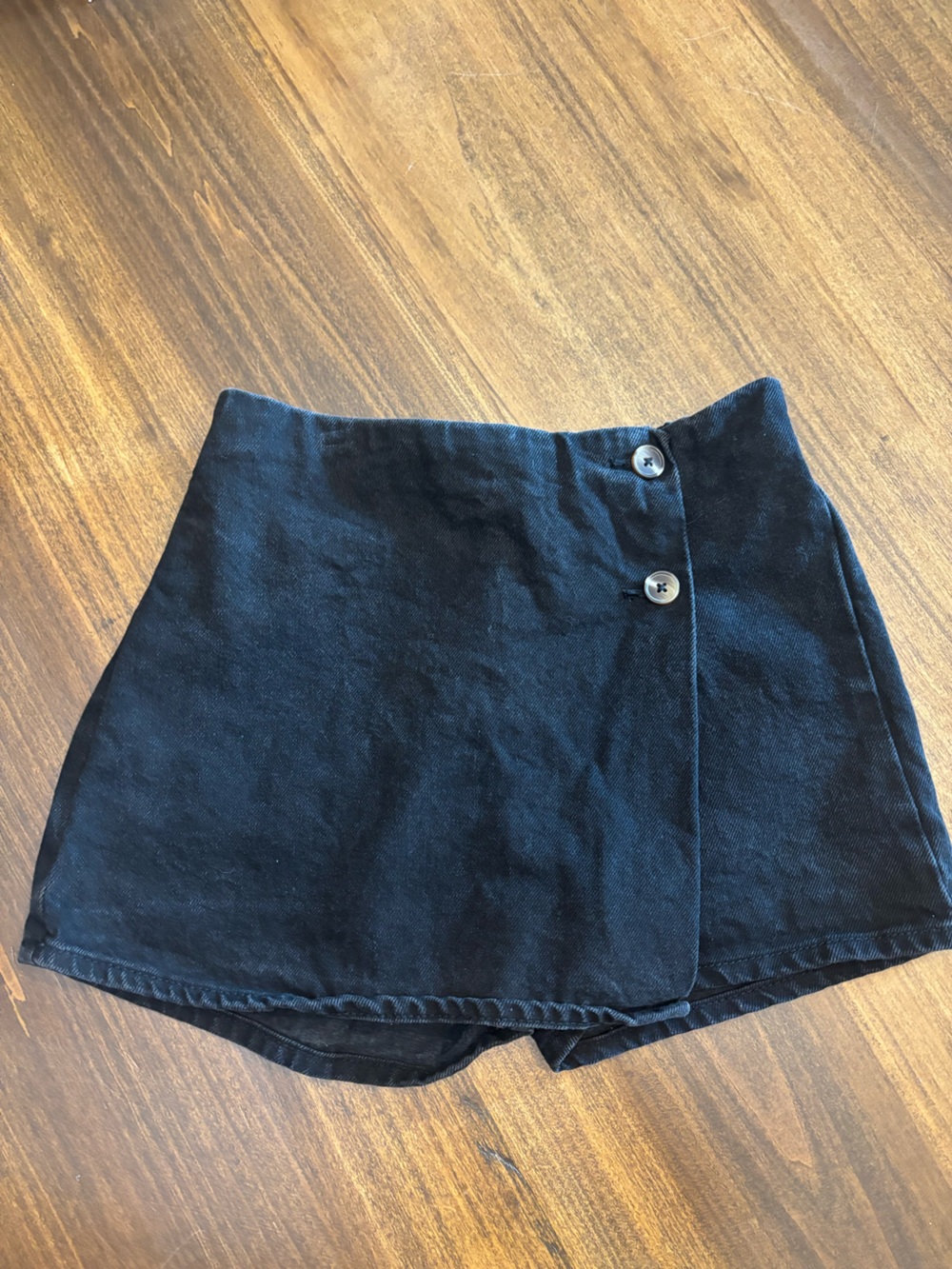 Old Navy girls Black Elastic-Waist denim  Skort 10/12 plus